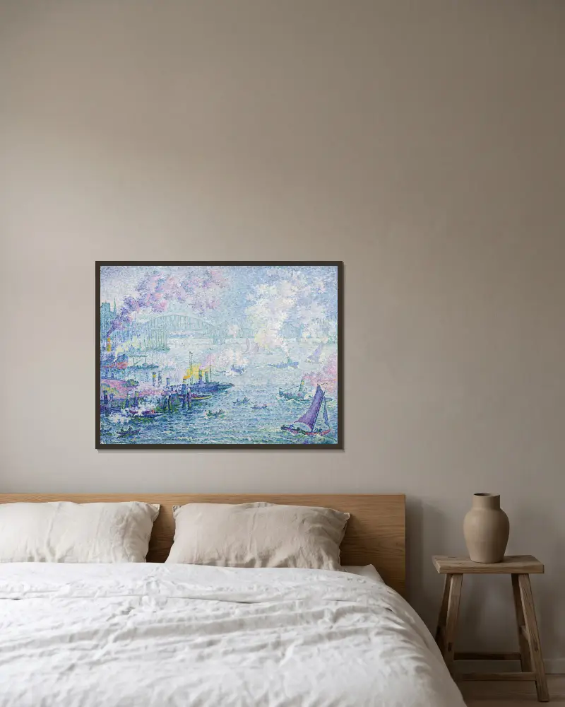 Rotterdams hamn av Paul Signac inramad på en vägg
