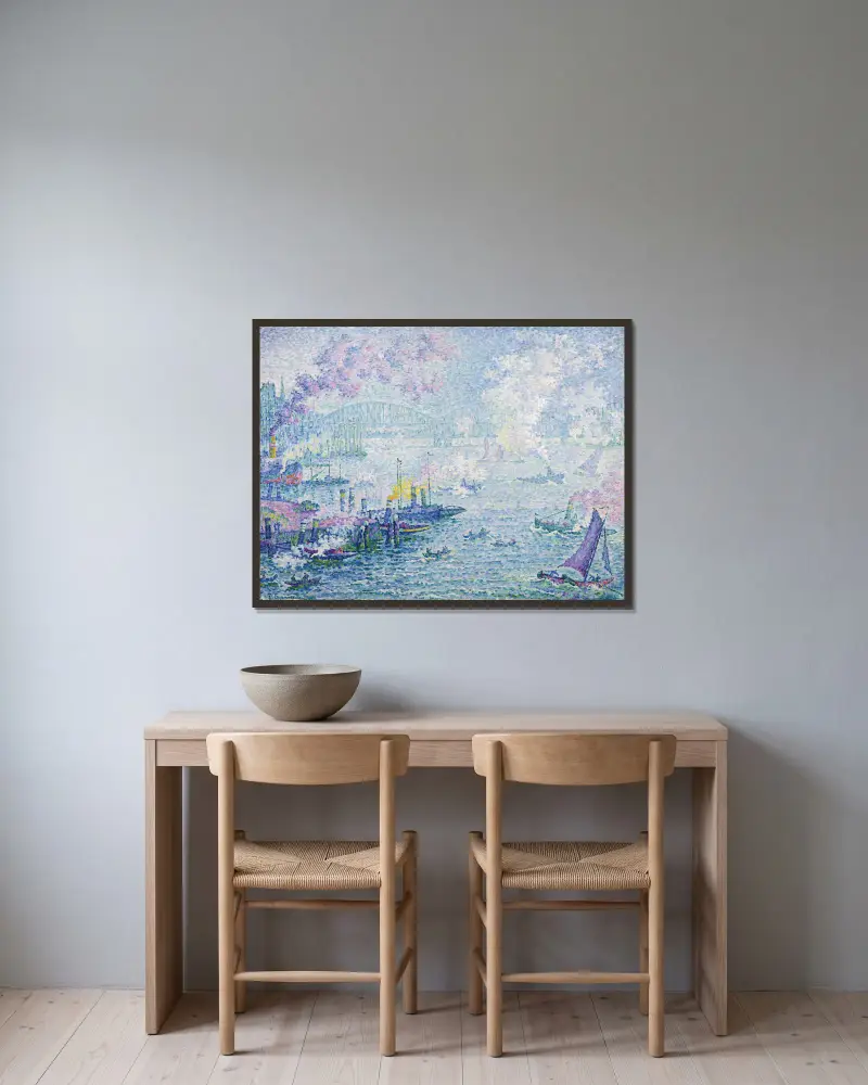 Rotterdams hamn av Paul Signac inramad på en vägg
