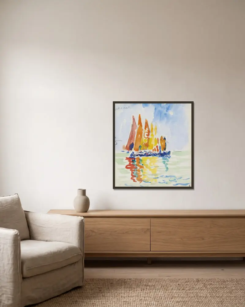 Venise av Paul Signac inramad på en vägg