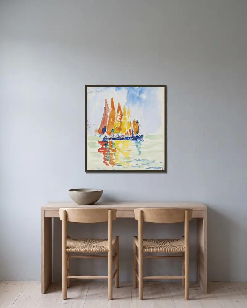 Venise av Paul Signac inramad på en vägg