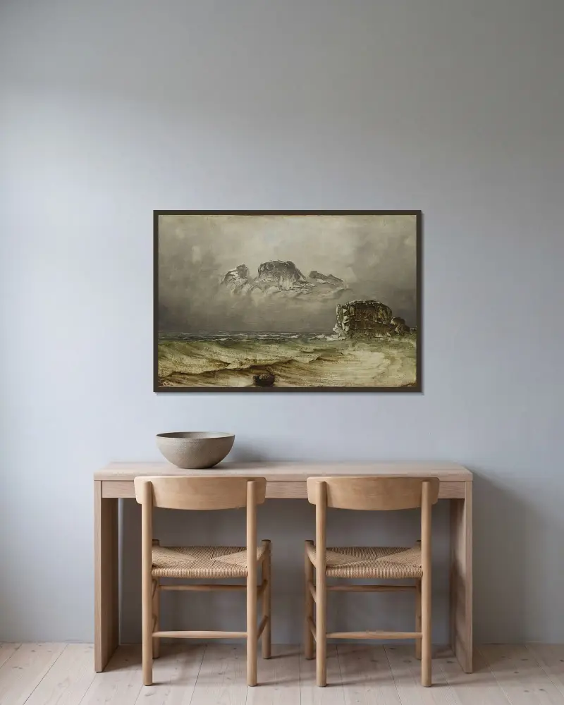 Pobřežní krajina, – Nr. 1, Peder Balke v rámu na stěně