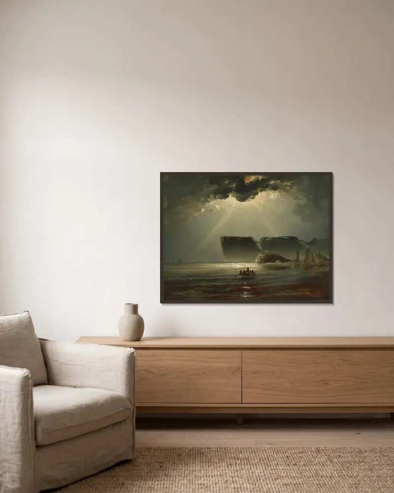 From North Cape av Peder Balke inramad på en vägg
