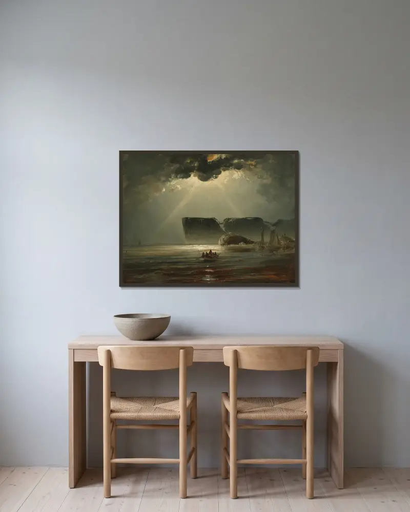 From North Cape av Peder Balke inramad på en vägg