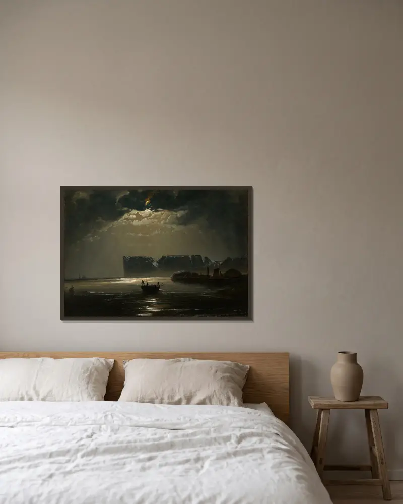 Przylądek Północny w świetle księżyca, Peder Balke w ramie na ścianie