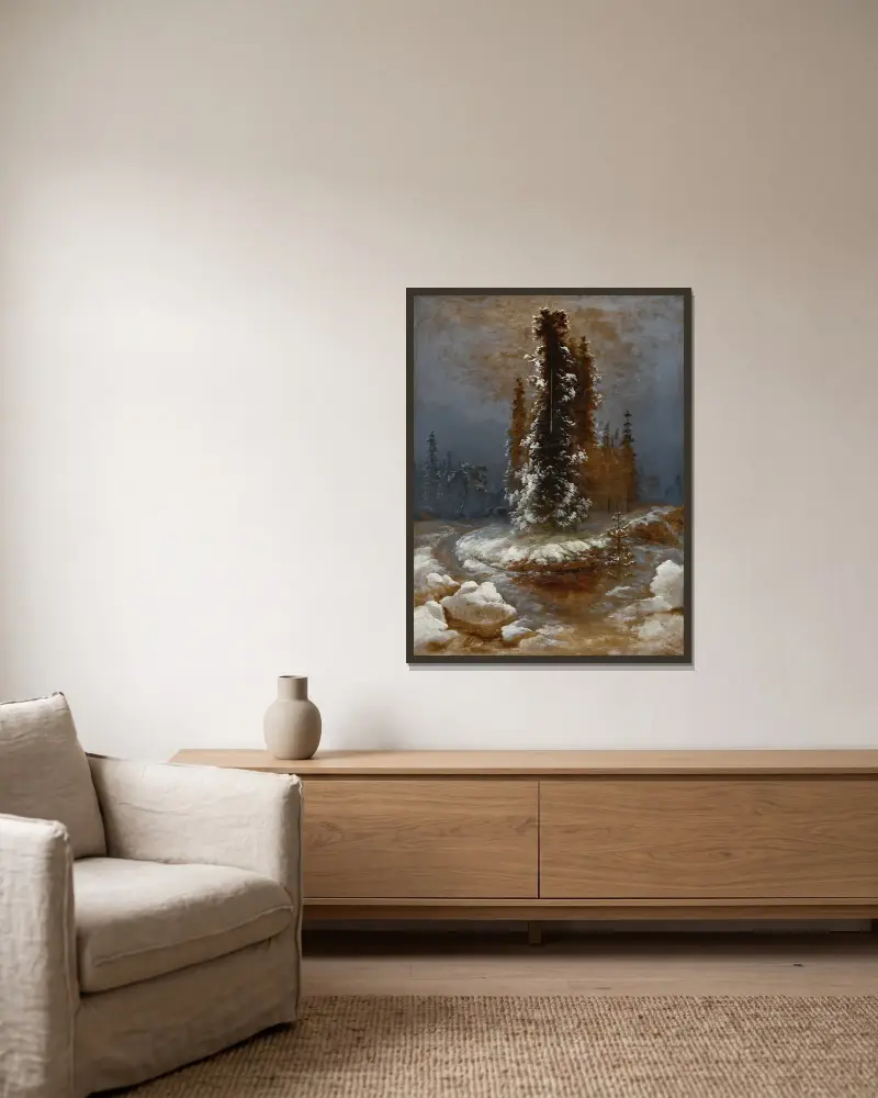 Vårløsning (Spring Thaw), Peder Balke w ramie na ścianie
