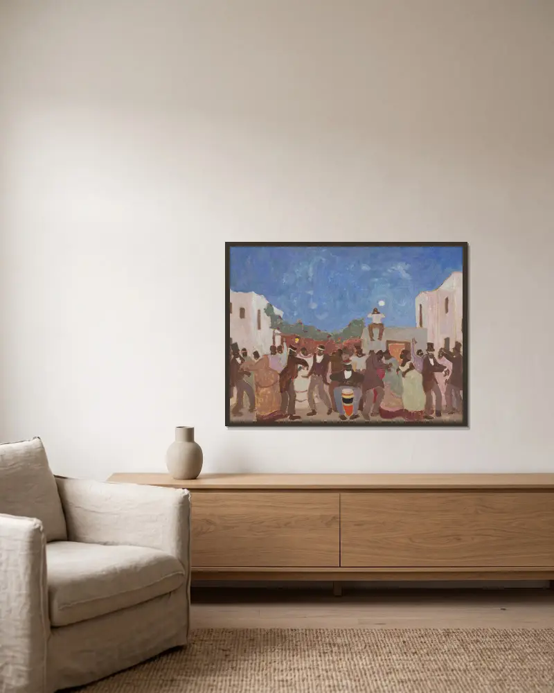 Candombe, 1925 von Pedro Figari gerahmt an einer Wand