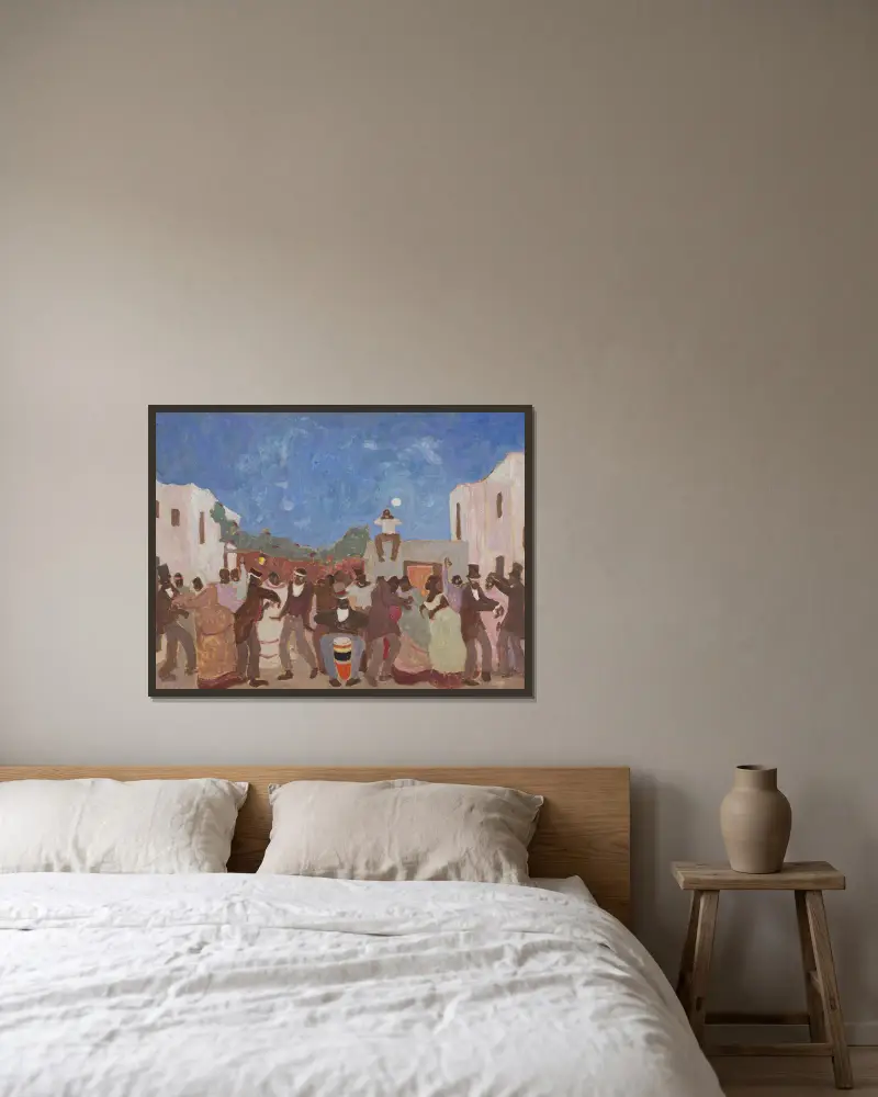 Candombe, 1925 von Pedro Figari gerahmt an einer Wand