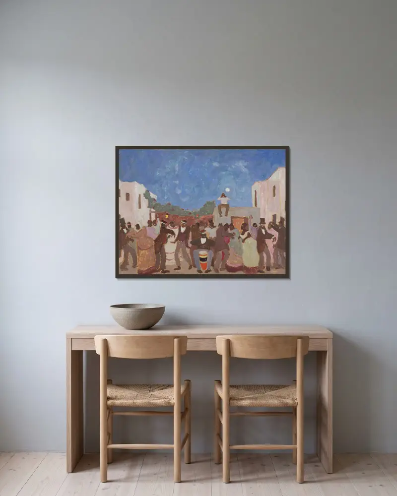 Candombe, 1925 von Pedro Figari gerahmt an einer Wand