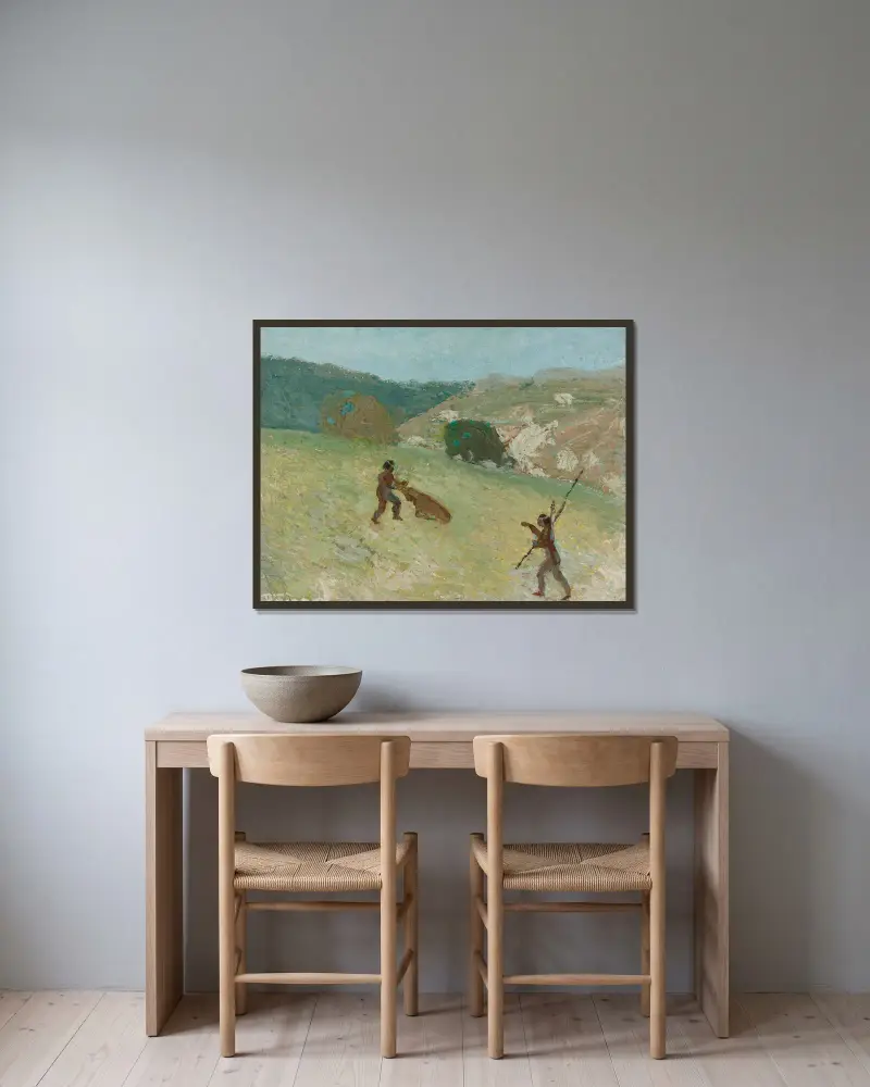 Caza – nr 1 av Pedro Figari inramad på en vägg