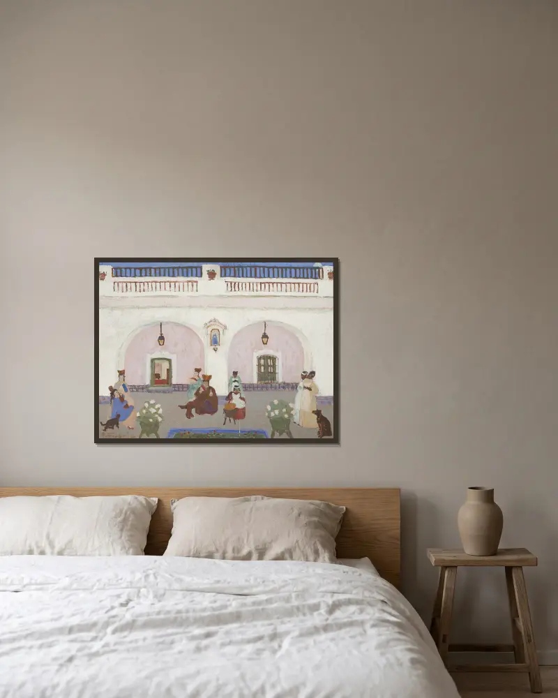 Dulce de membrillo av Pedro Figari inramad på en vägg