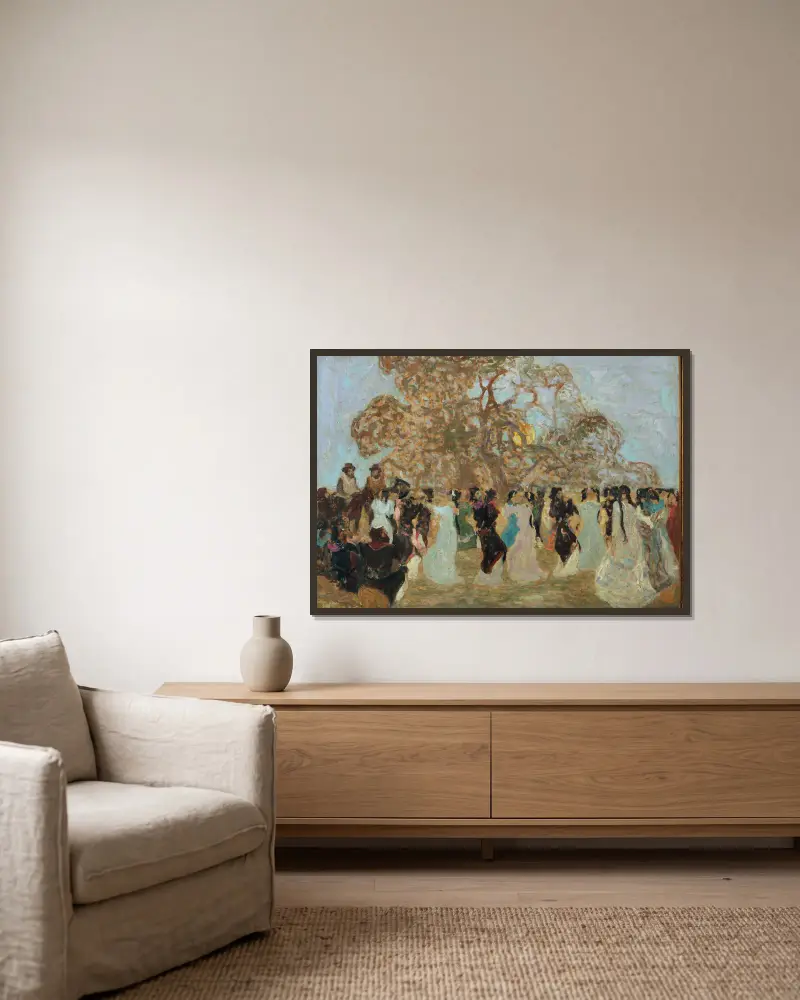 El Pericón (from 1880 until 1938) av Pedro Figari inramad på en vägg