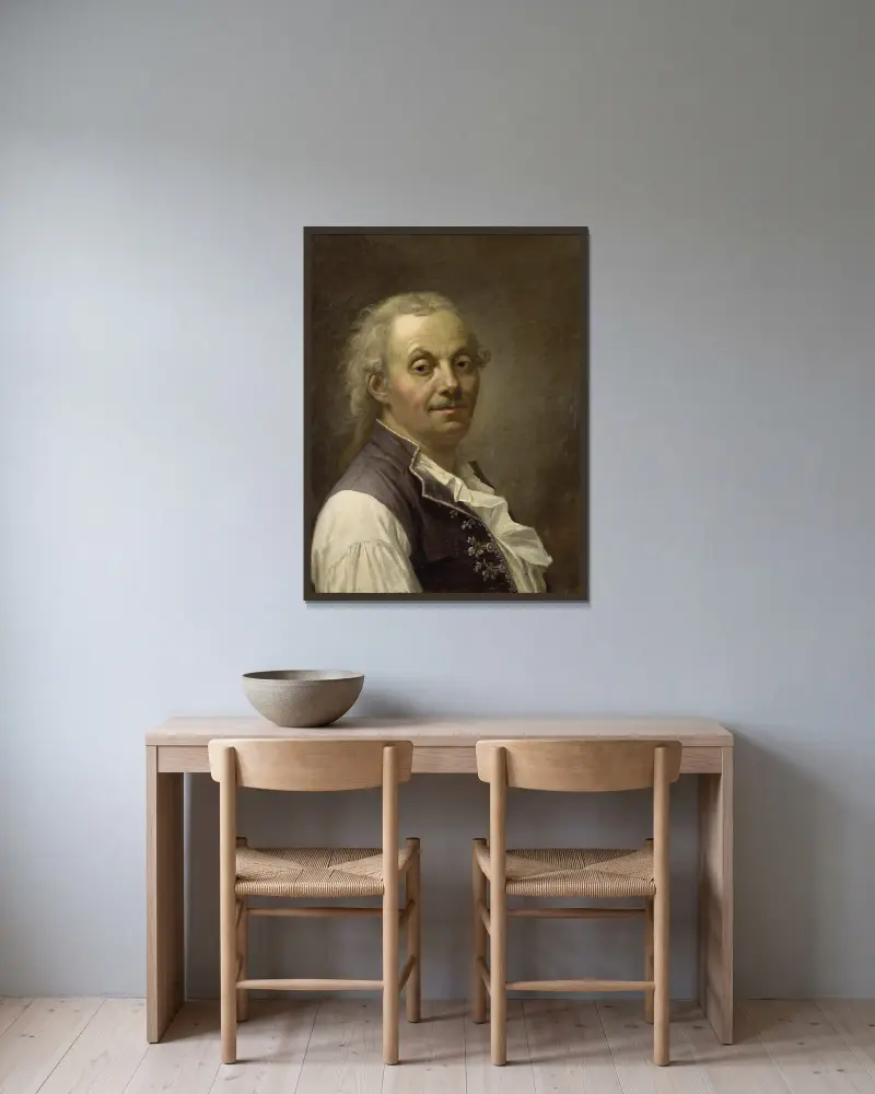 Selbstporträt, 1794 von Pehr Hilleström gerahmt an einer Wand
