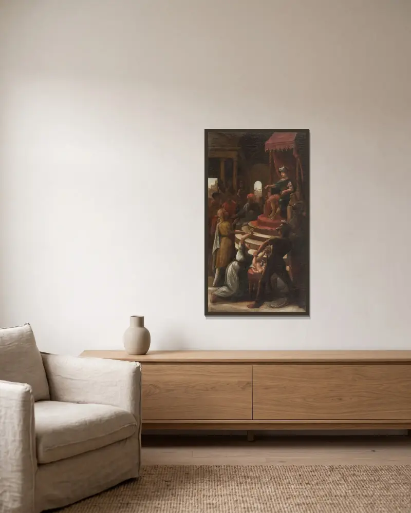 Salomos Urteil von Pehr Hörberg gerahmt an einer Wand