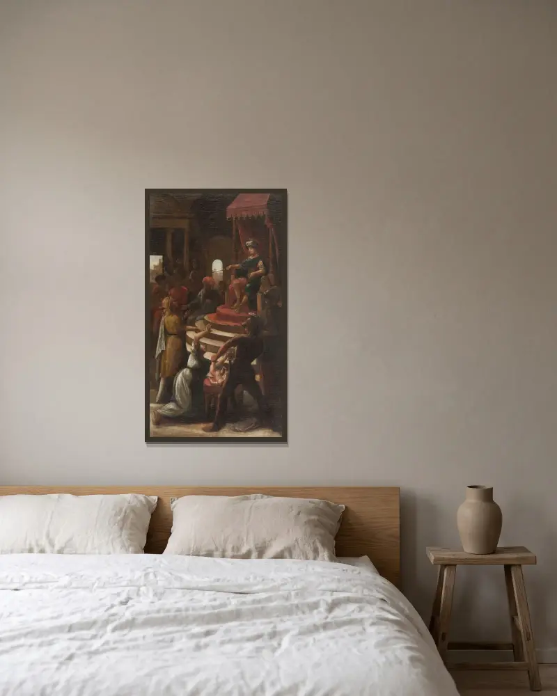 Salomos Urteil von Pehr Hörberg gerahmt an einer Wand
