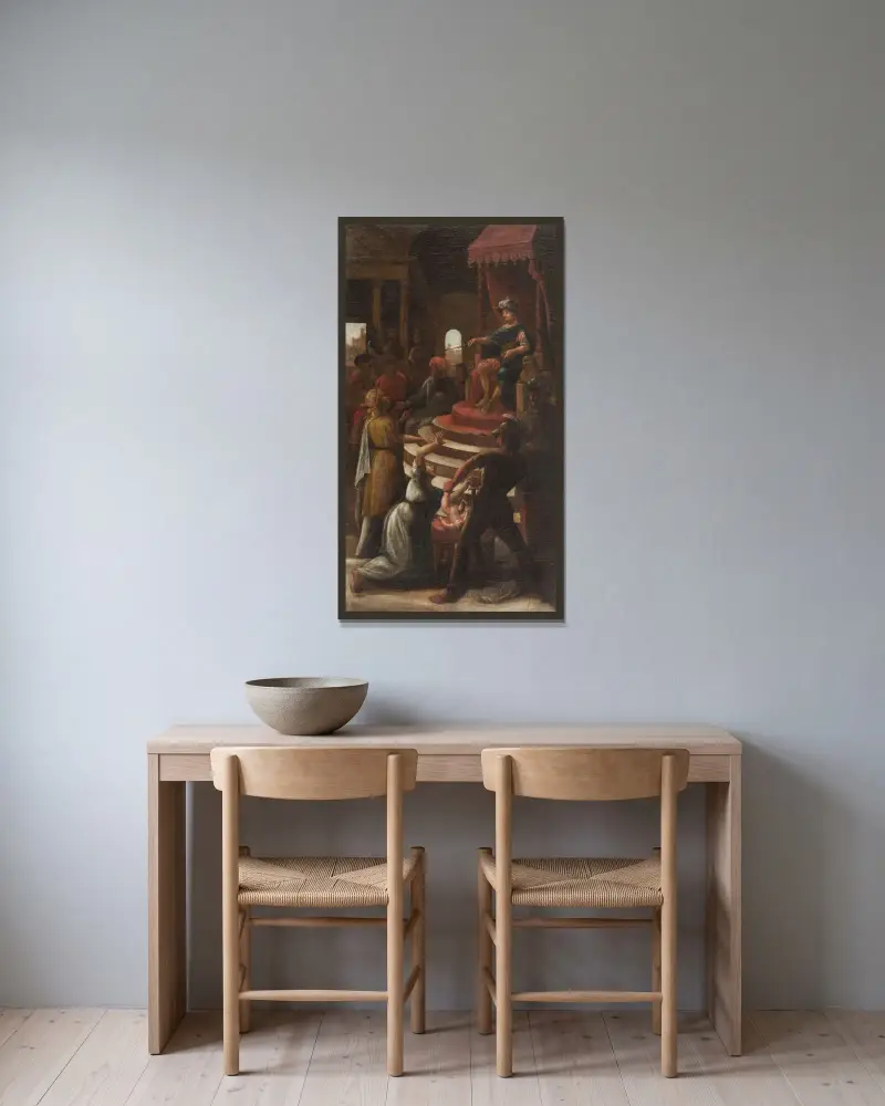 Salomos Urteil von Pehr Hörberg gerahmt an einer Wand