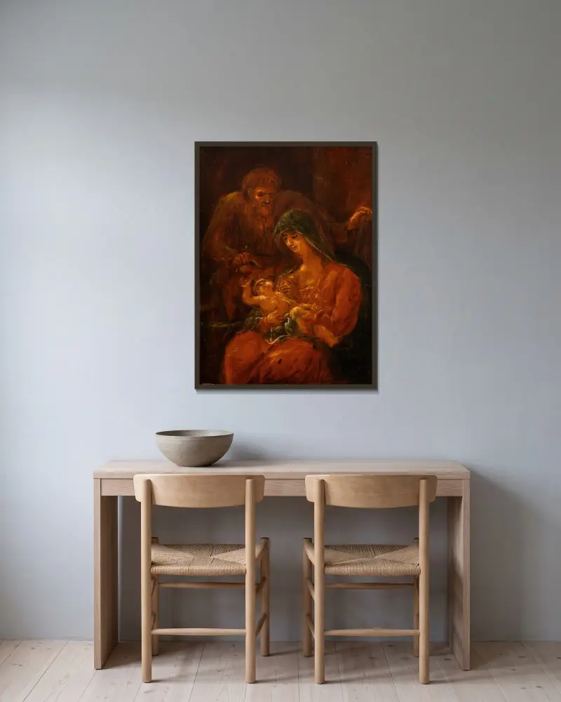 Die Heilige Familie von Pehr Hörberg gerahmt an einer Wand