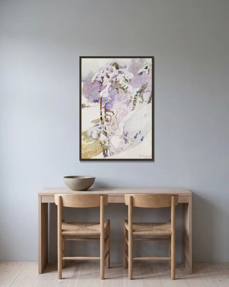 Früher Frühling von Pekka Halonen gerahmt an einer Wand
