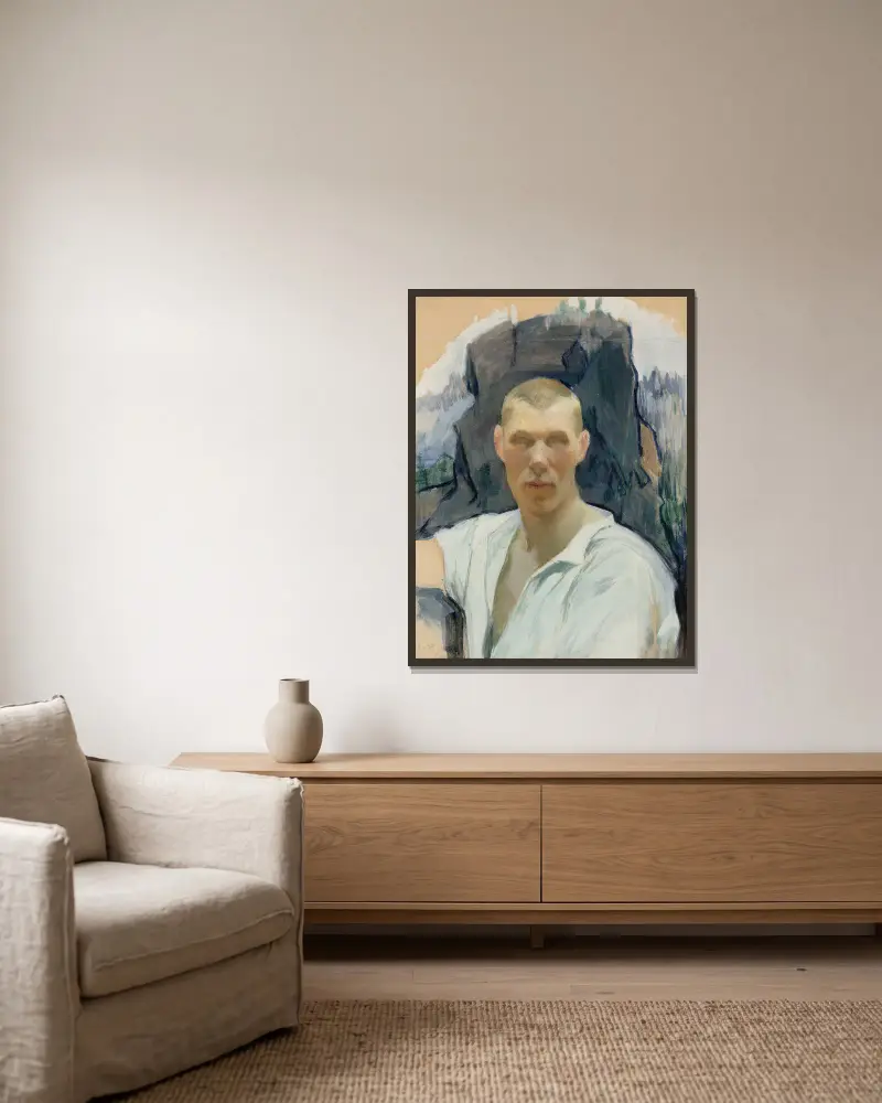 Autoportret, Pekka Halonen w ramie na ścianie