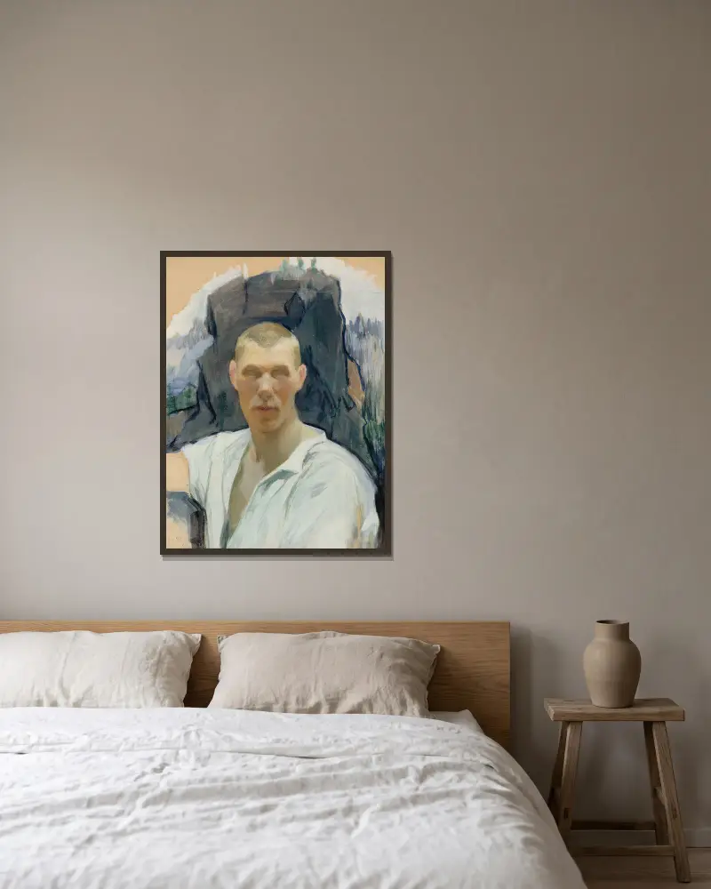 Autoportret, Pekka Halonen w ramie na ścianie