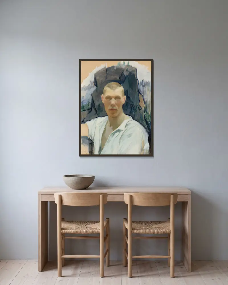 Autoportret, Pekka Halonen w ramie na ścianie