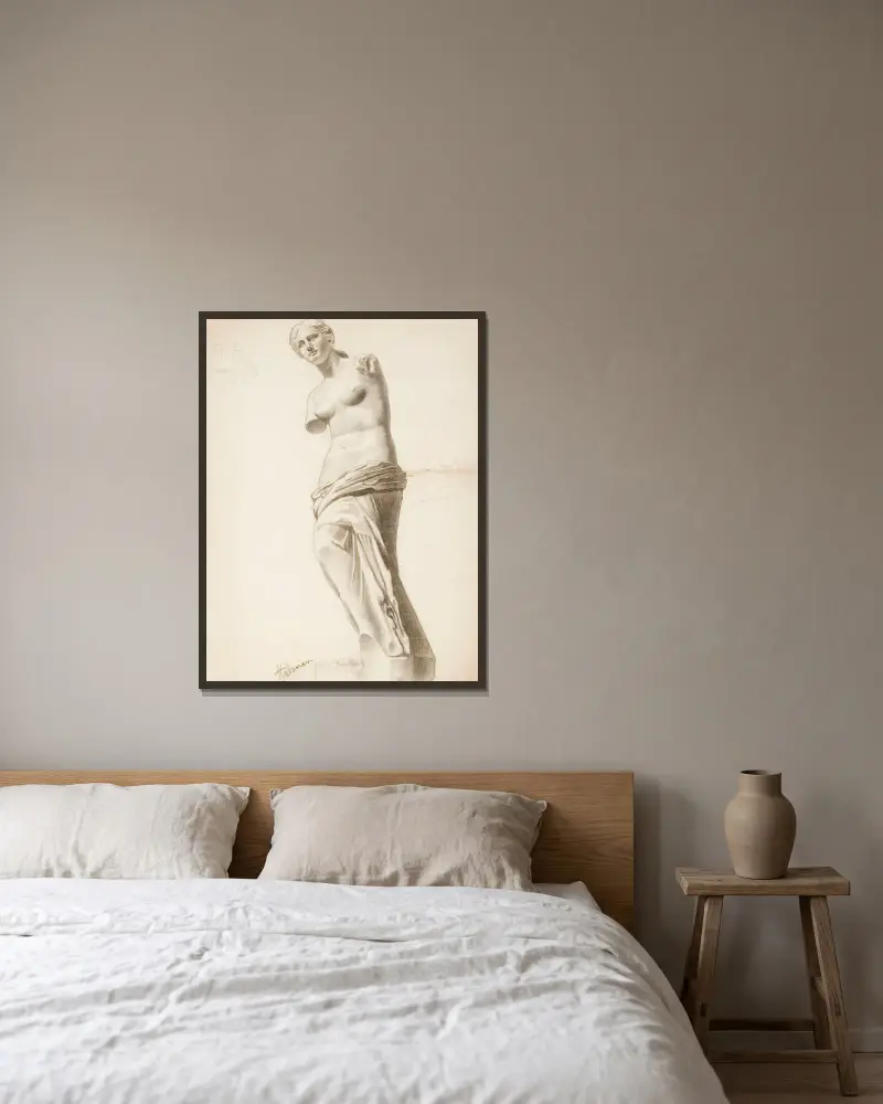 Venus of Milo av Pekka Halonen inramad på en vägg
