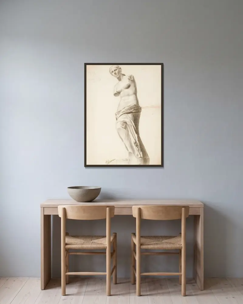 Venus of Milo av Pekka Halonen inramad på en vägg