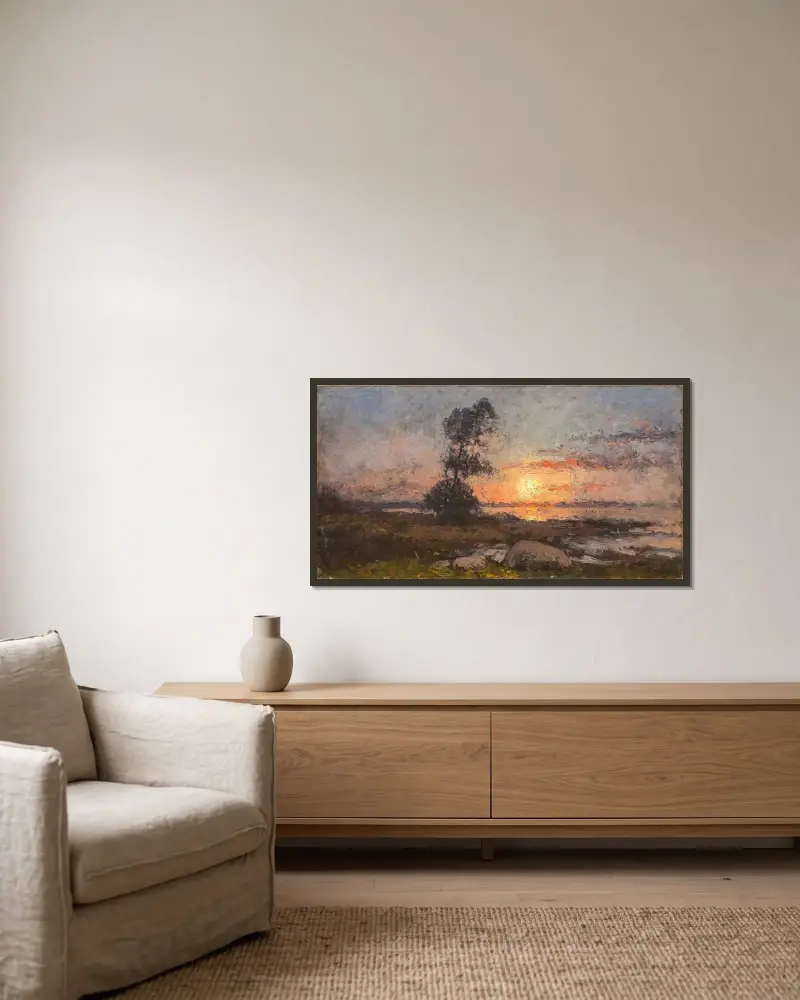 Sonnenuntergang von Per Ekström gerahmt an einer Wand