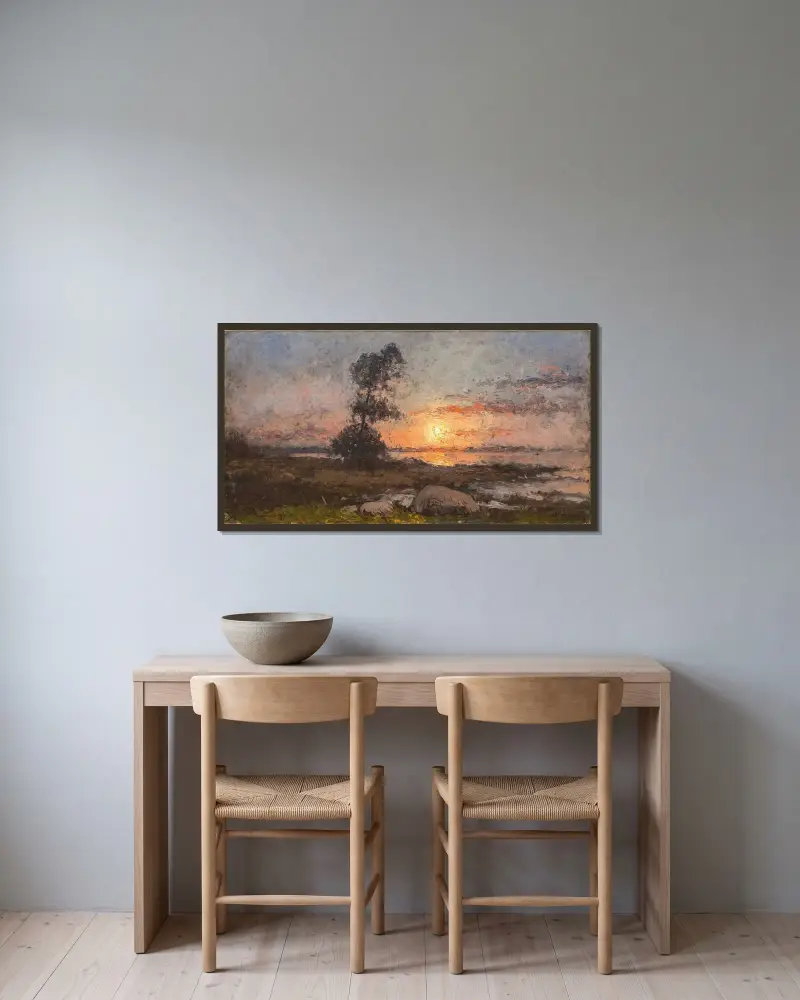 Sonnenuntergang von Per Ekström gerahmt an einer Wand