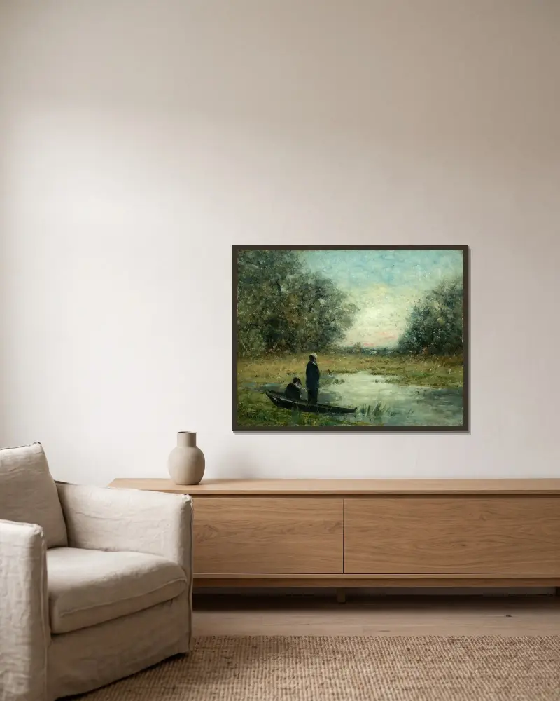 Woodland Pool von Per Ekström gerahmt an einer Wand