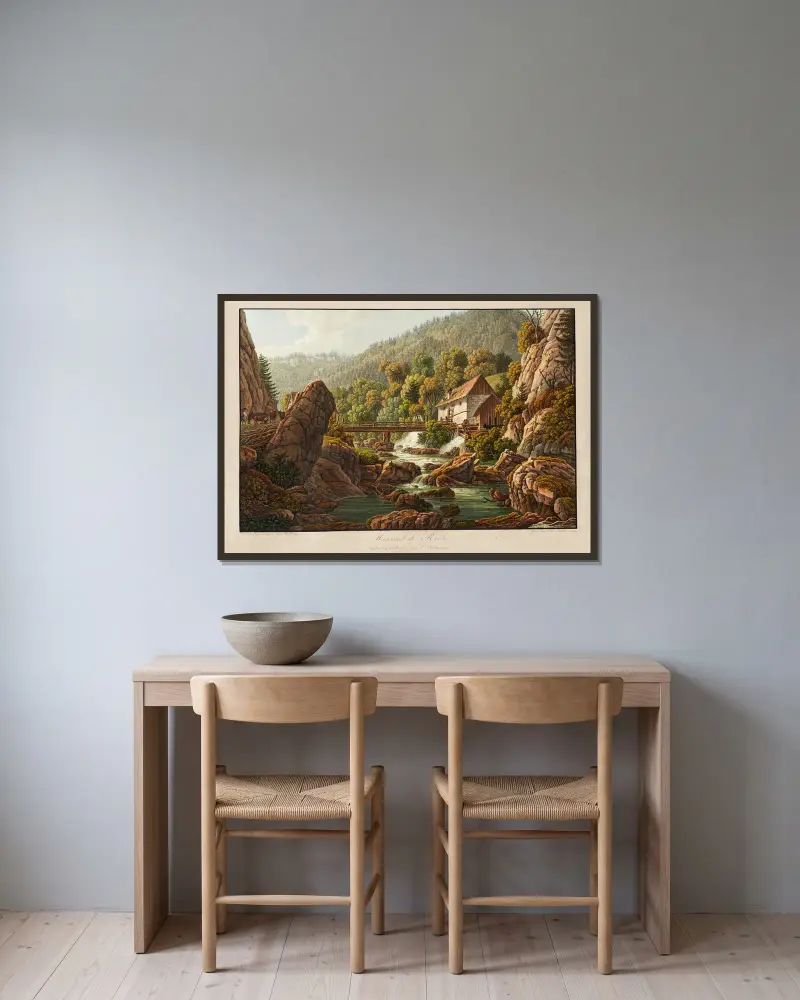 Martinet de Roche av Peter Birmann inramad på en vägg