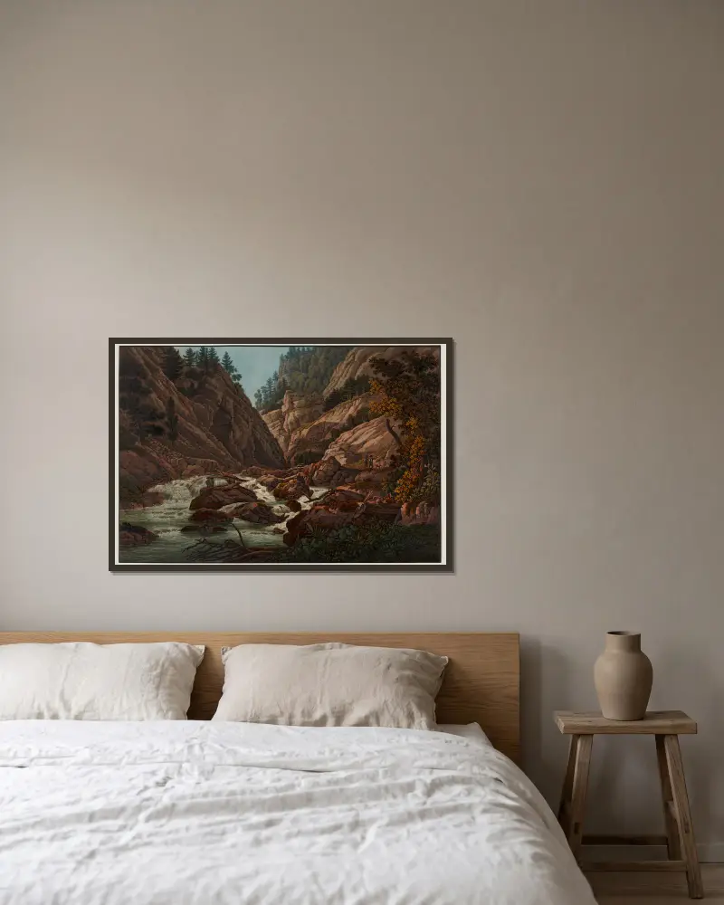 Ausgang aus den Felsen von Court von Peter Birmann gerahmt an einer Wand