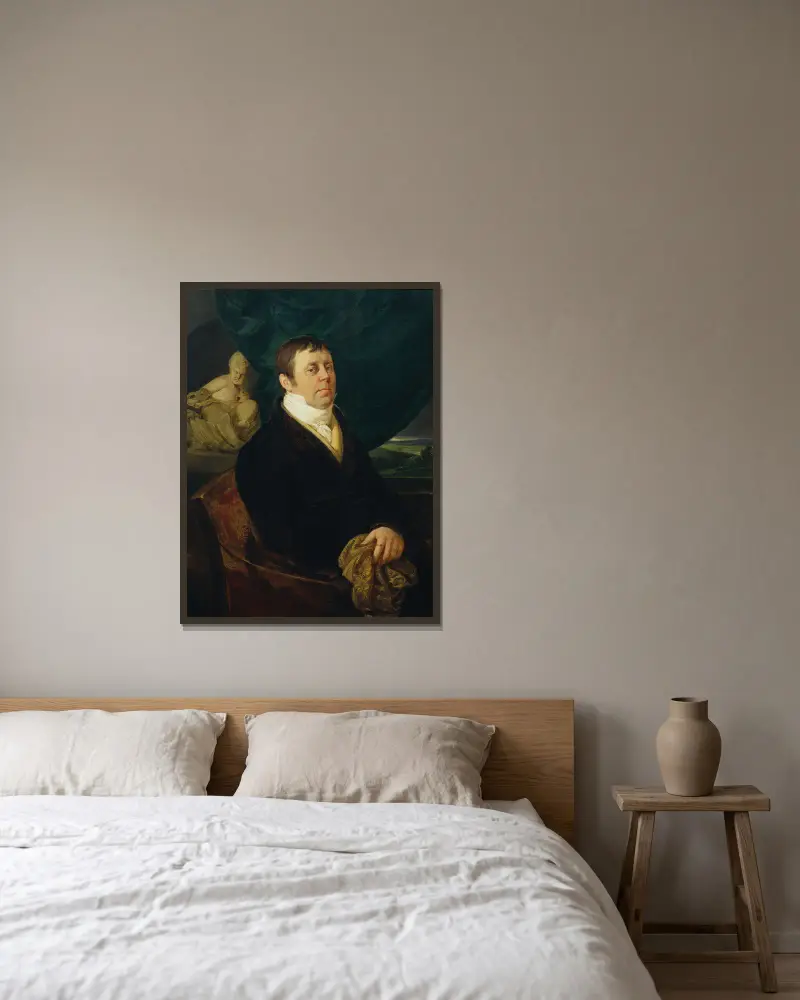 Porträt Eines Arztes av Peter Fendi inramad på en vägg