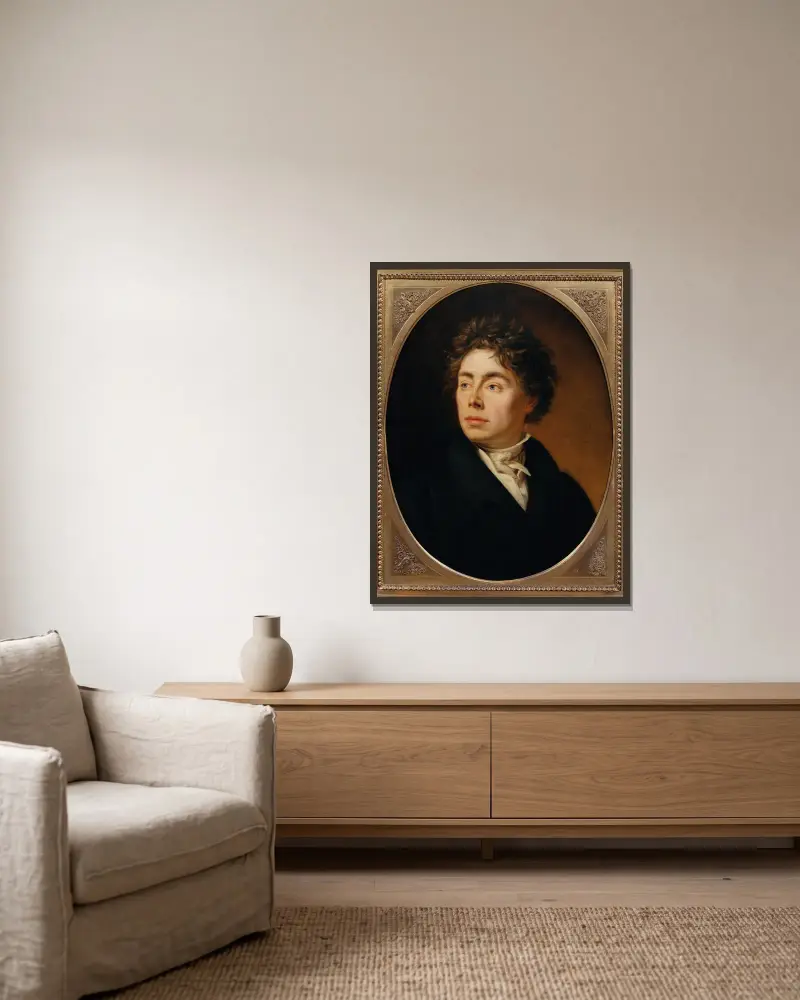 Josef Krafft, konstnärens bror av Johann Peter Krafft inramad på en vägg