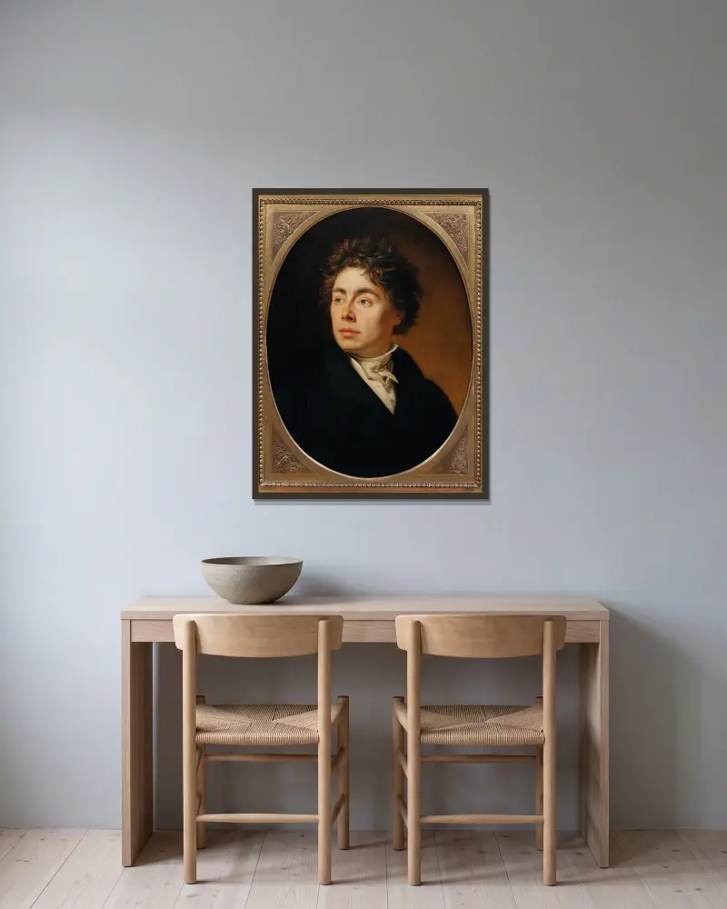 Josef Krafft, konstnärens bror av Johann Peter Krafft inramad på en vägg