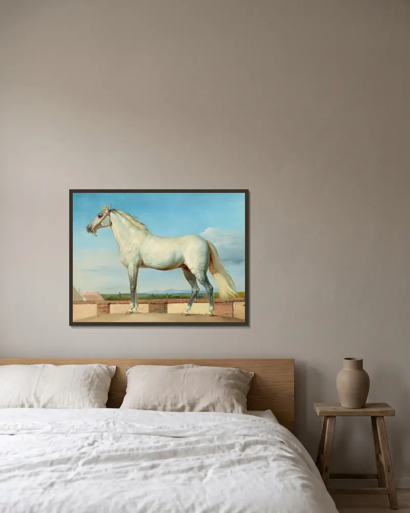 Mull framför en låg mur av Johann Peter Krafft inramad på en vägg