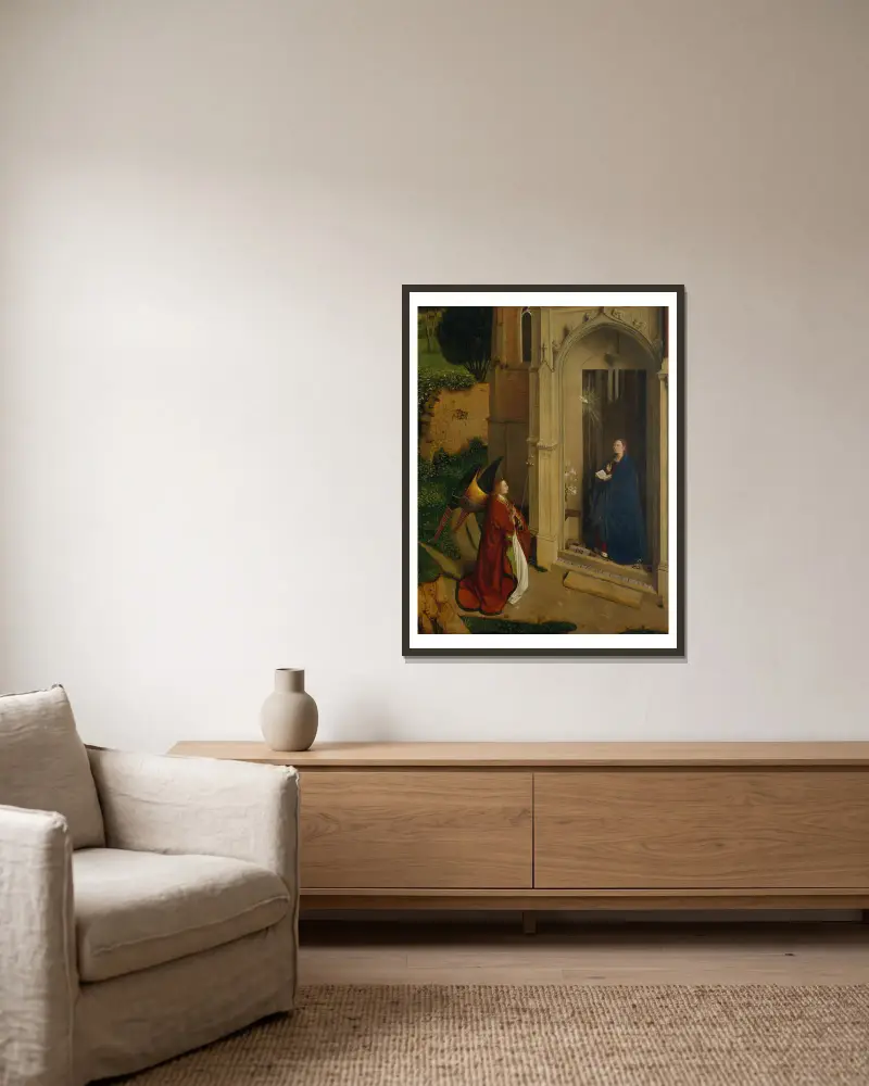 Verkündigung von Petrus Christus gerahmt an einer Wand