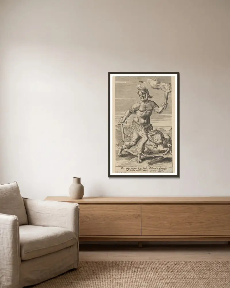 Vision von Philip Galle gerahmt an einer Wand