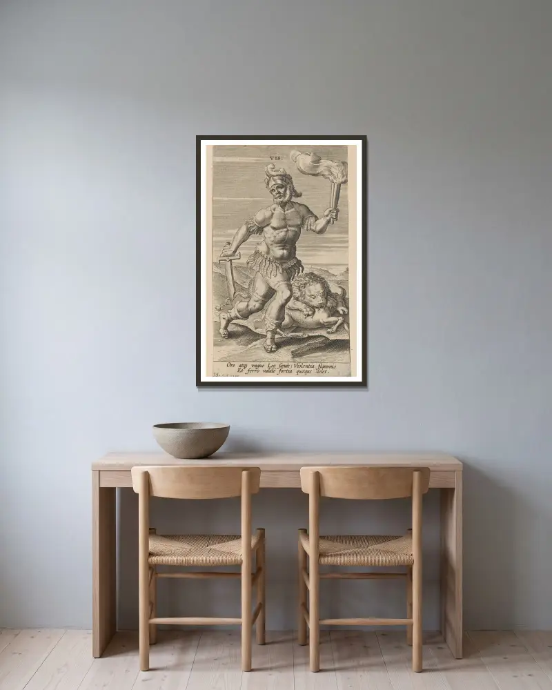 Vision von Philip Galle gerahmt an einer Wand