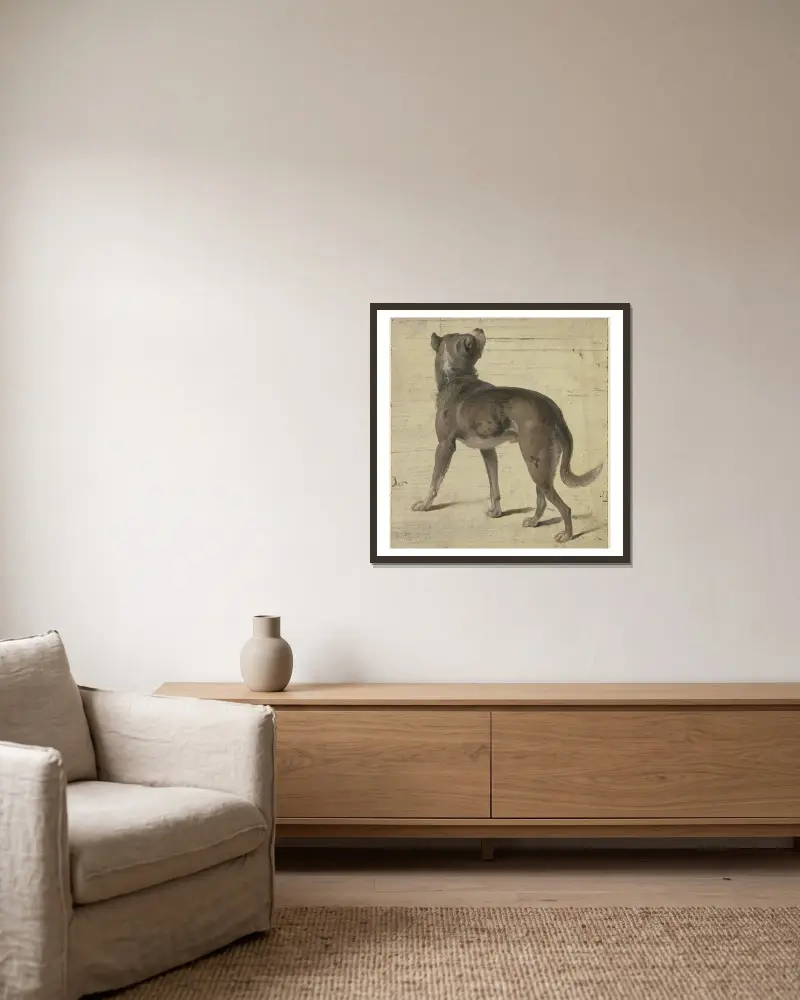 Hund von Philipp Rumpf gerahmt an einer Wand