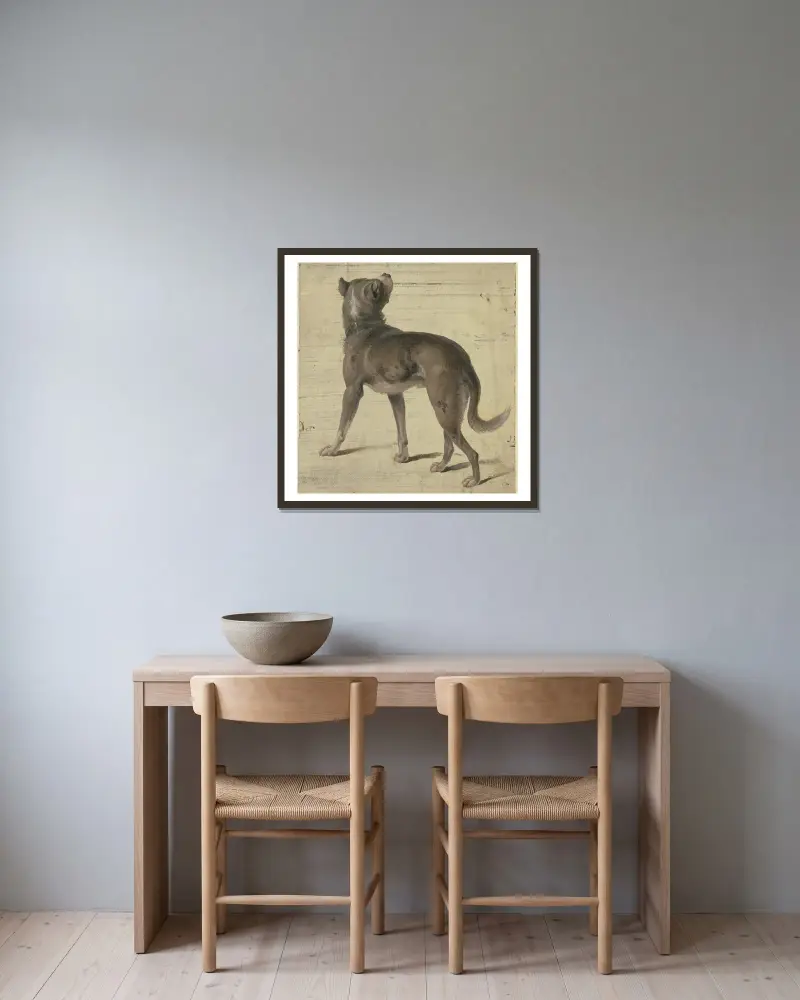 Hund von Philipp Rumpf gerahmt an einer Wand