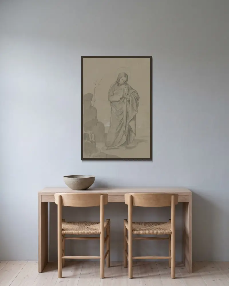 Kuszenie Chrystusa, Philipp Veit w ramie na ścianie