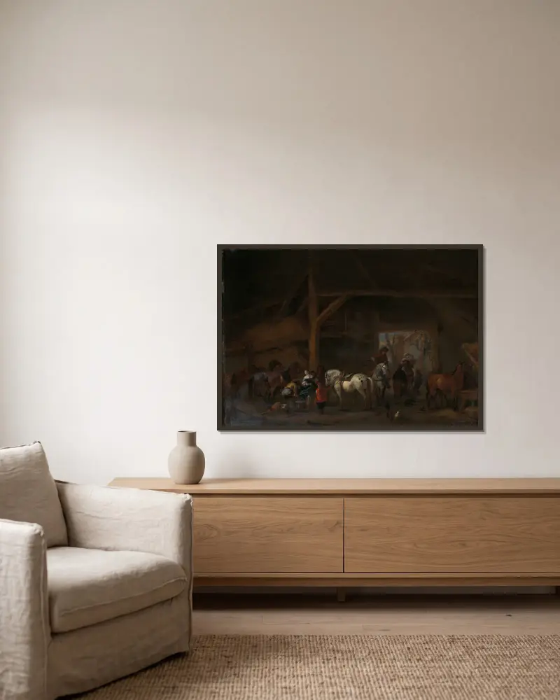 Stáj, Philips Wouwerman v rámu na stěně