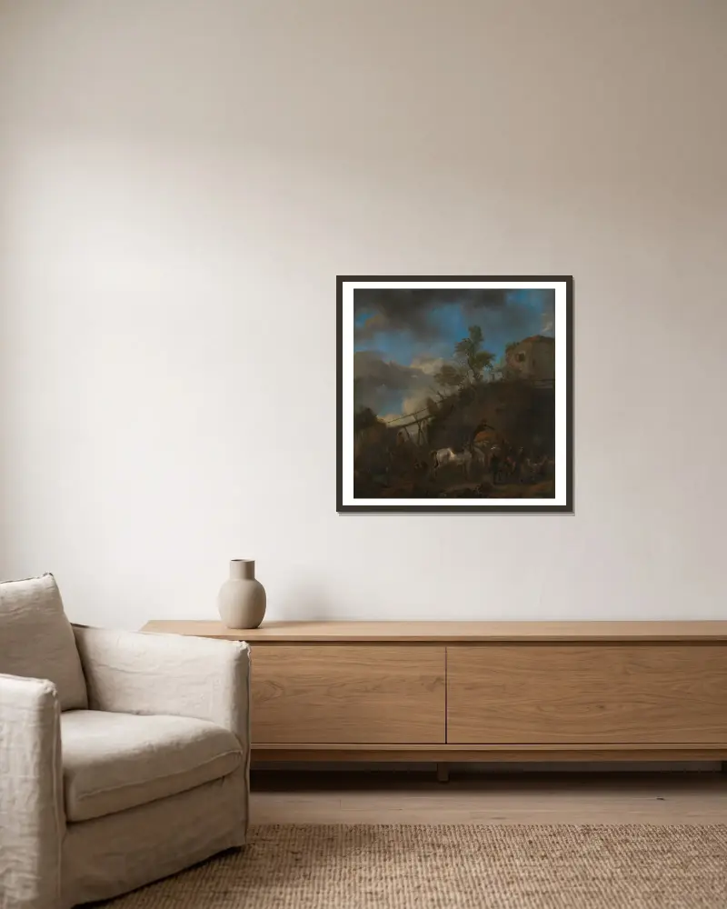 Kowal podkuwający konia, Philips Wouwerman w ramie na ścianie