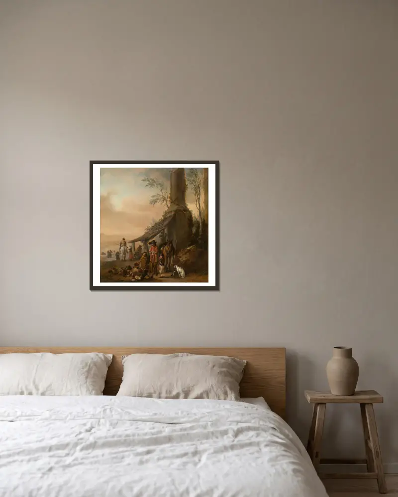 Postój jeźdźca 2, Philips Wouwerman w ramie na ścianie