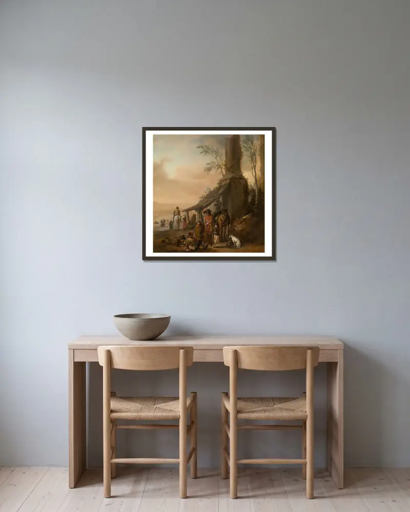 Postój jeźdźca 2, Philips Wouwerman w ramie na ścianie