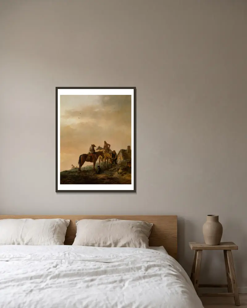 Jezdcova zastávka, Philips Wouwerman v rámu na stěně