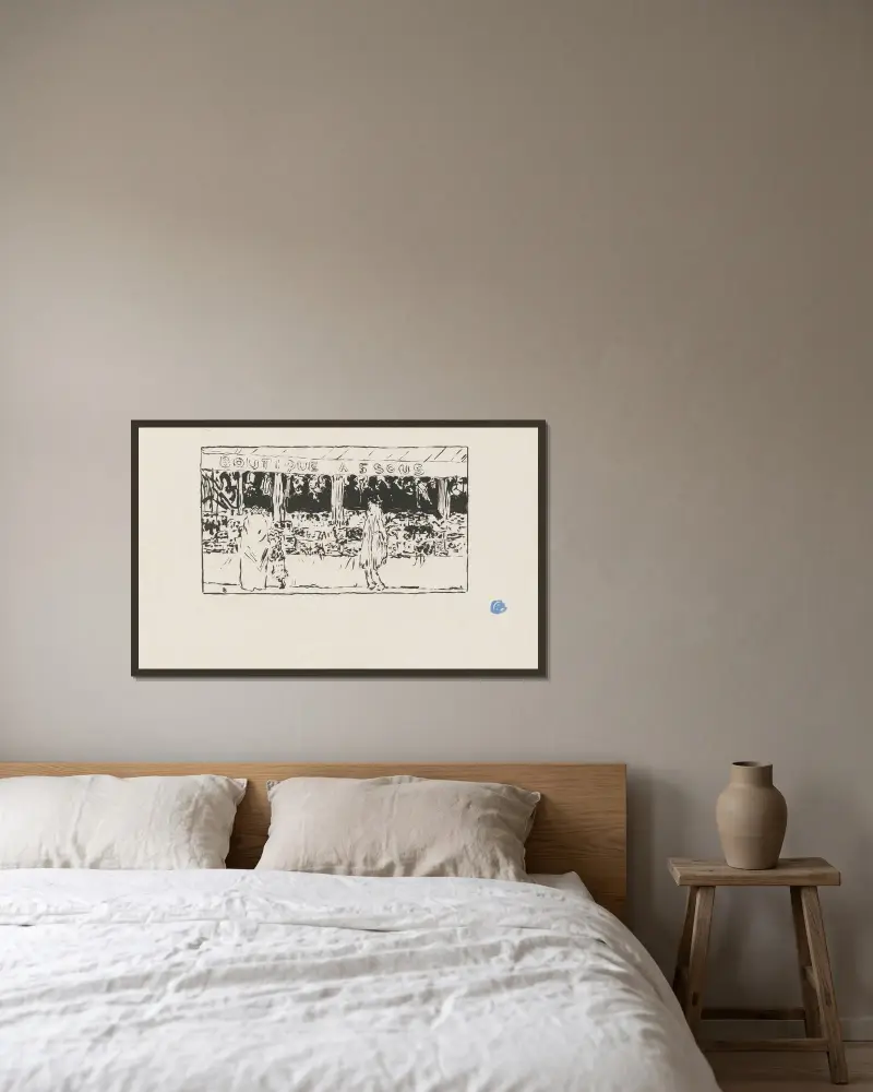 Kramářství za pět sous, Pierre Bonnard v rámu na stěně