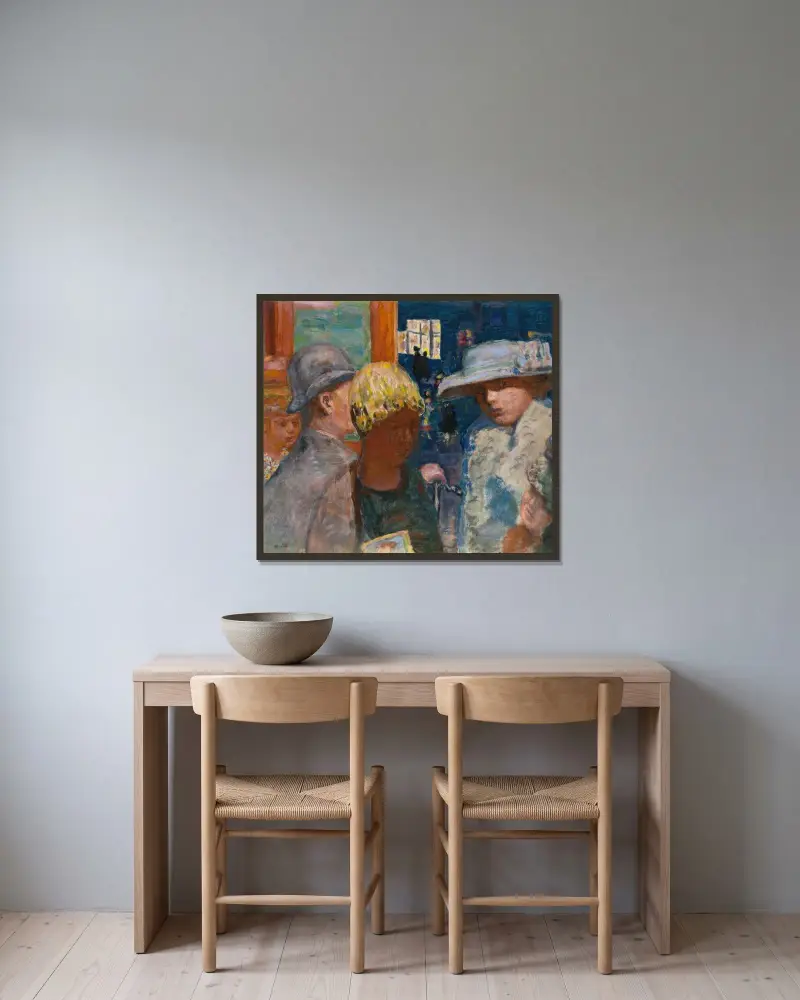 Cinq personnages av Pierre Bonnard inramad på en vägg