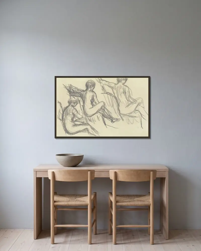 Studie sedících aktů, Pierre Bonnard v rámu na stěně