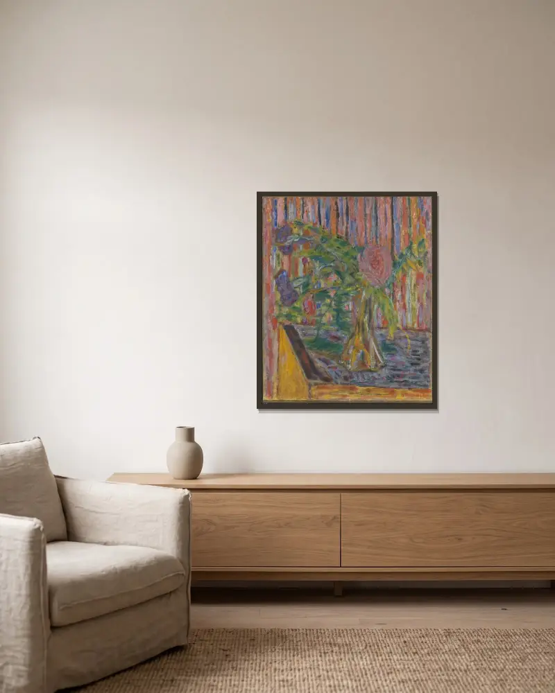 Flower Vase av Pierre Bonnard inramad på en vägg